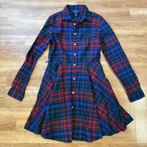Polo Ralph Lauren‎ Girls' Plaid Flannel Dress Size 16 Pockets Pony Logo No Belt